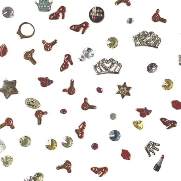 60+ Pcs Floating Locket Charms Glam Girl Queen Princess Shine Crown Beauty Bling - Picture 4 of 5